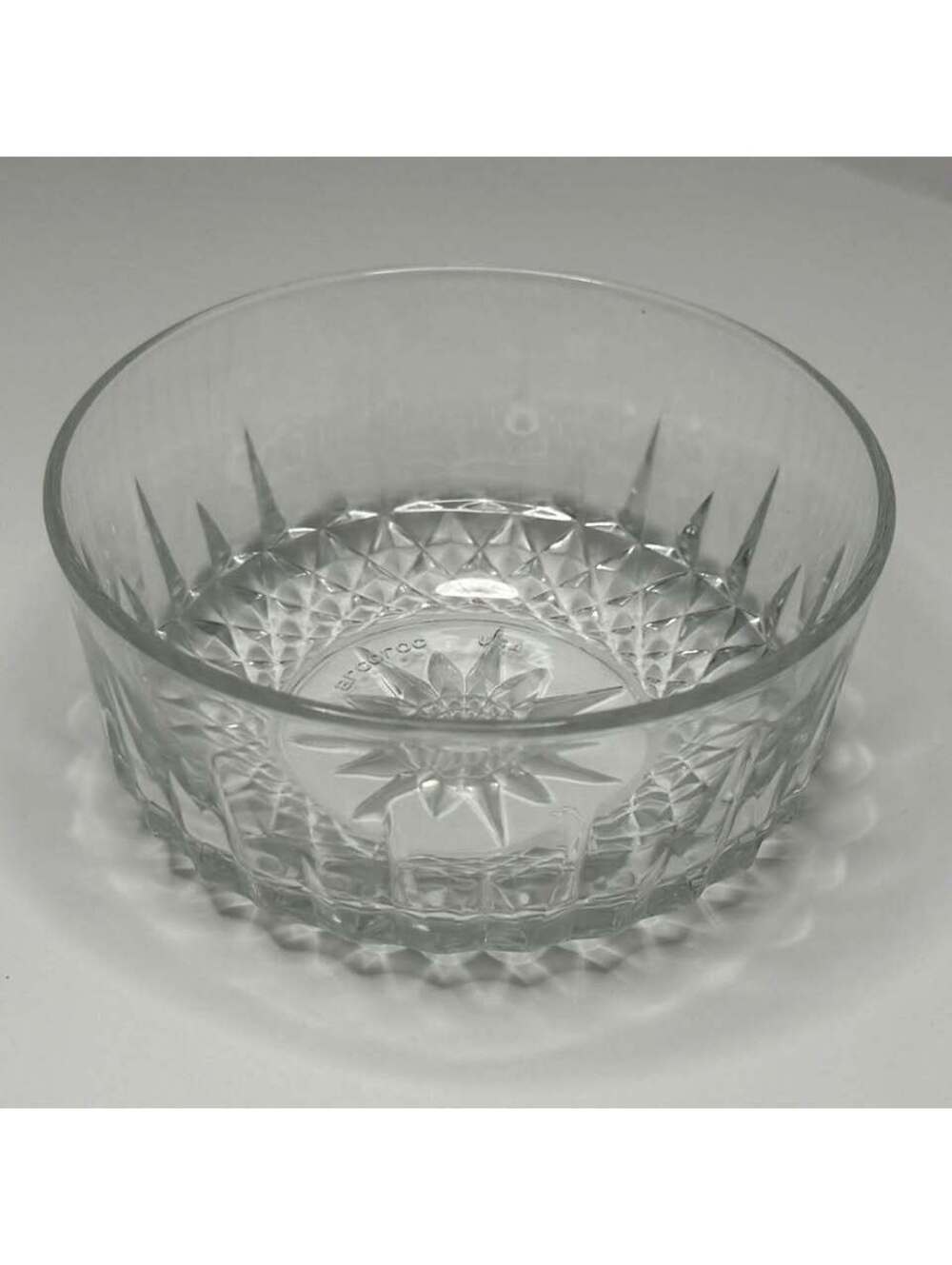 Vintage Arcoroc France Clear Pressed Glass Candy Dish Bowl | Starburst Pattern